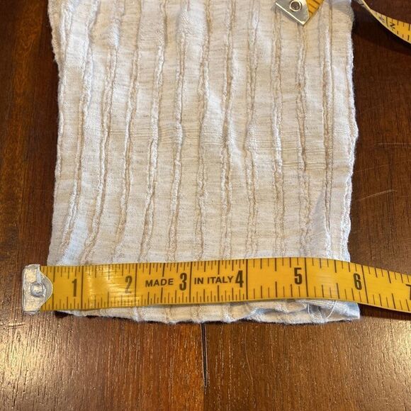 Novi Linen Knubby Slim Pants M/L Cream Striped Drawstring Beach Resort Bali Boho - Picture 8 of 12